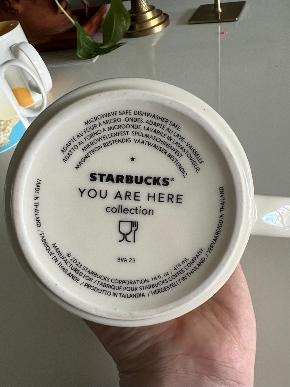 Liverpool You are Here Starbucks Ceramic Mug - White with Teal Interior - Picture 3 of 5